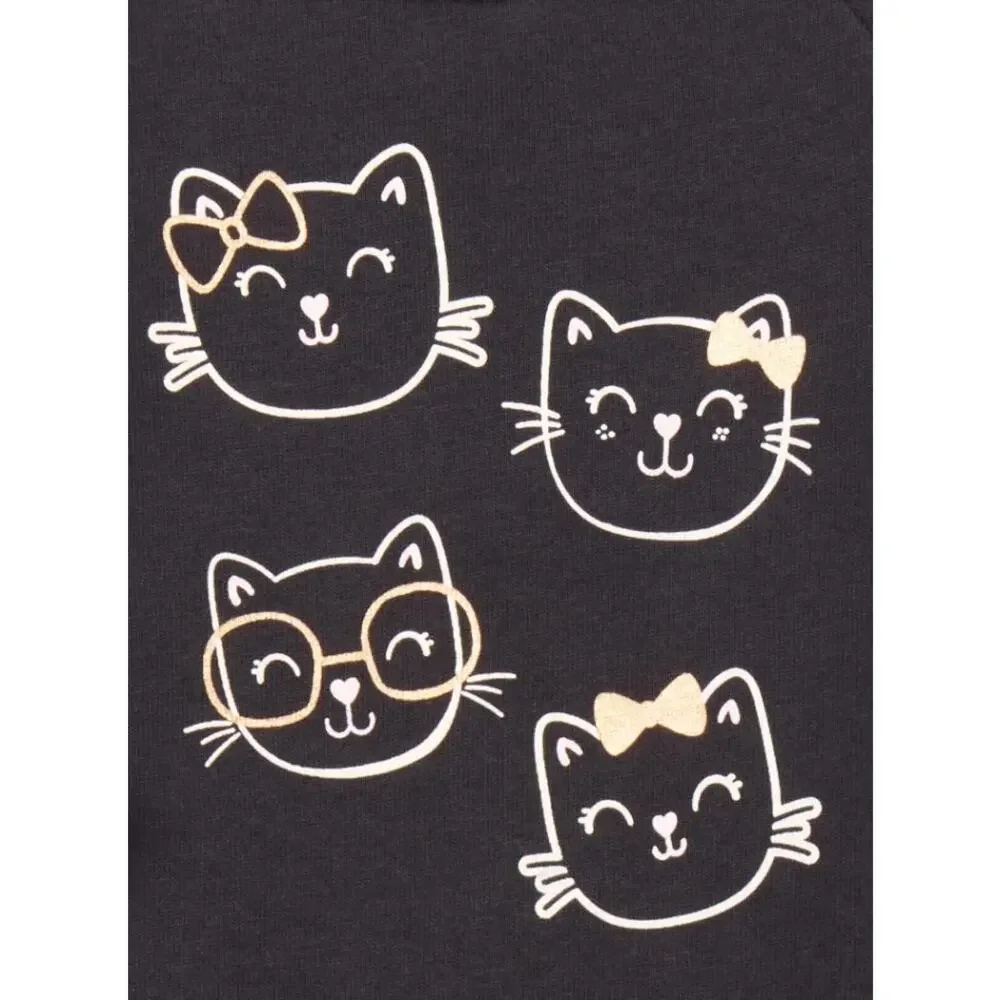 New Garanimals Black Long sleeve Cute Cat Kitties Body suit Bodysuit 18M‎ Girls